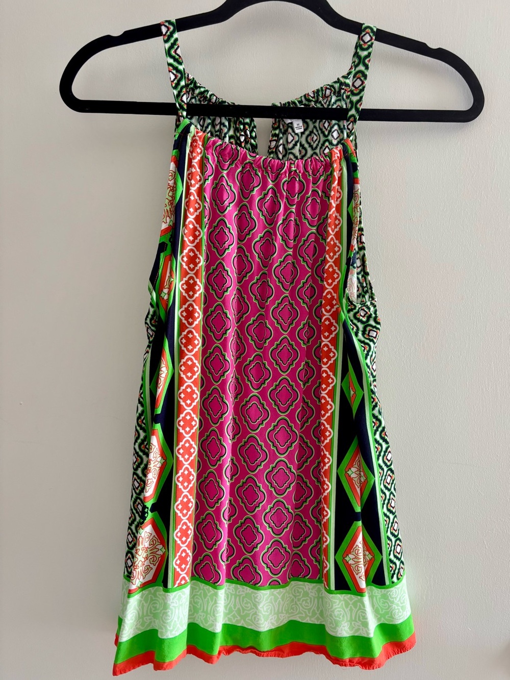 Women’s Pink & Green Printed Halter Top